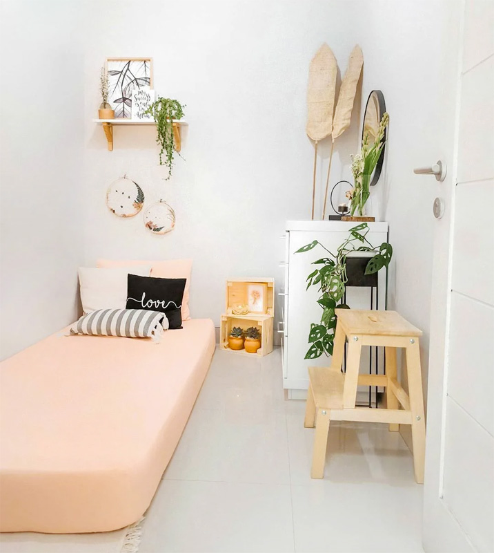 Decor nhẹ nhàng cho phòng ngủ nhỏ